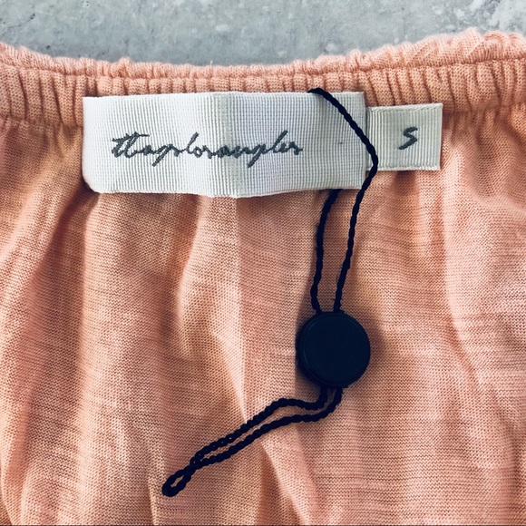 🌼 T-Bags Los Angeles Strapless Ruffle Top Maxi Dress in Peach, S - Picture 3 of 7